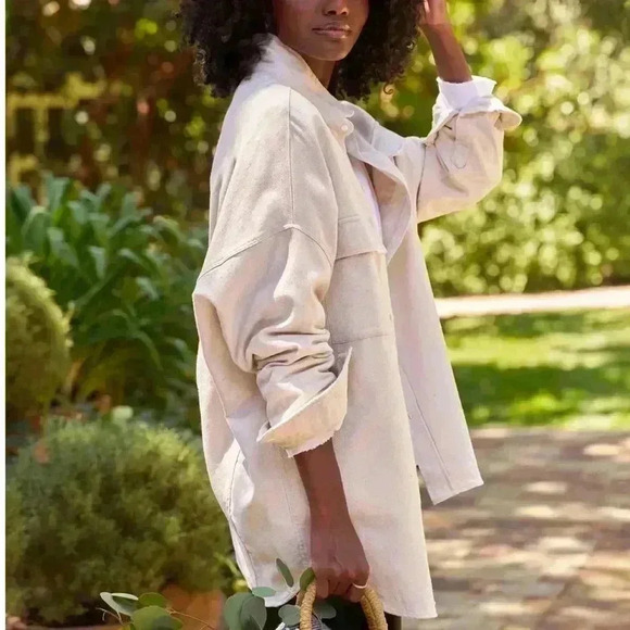 Frank & Eileen McLoghlin Oversize Utility Shirt Jacket in Natural M/L & S/XS NEW - Picture 3 of 8